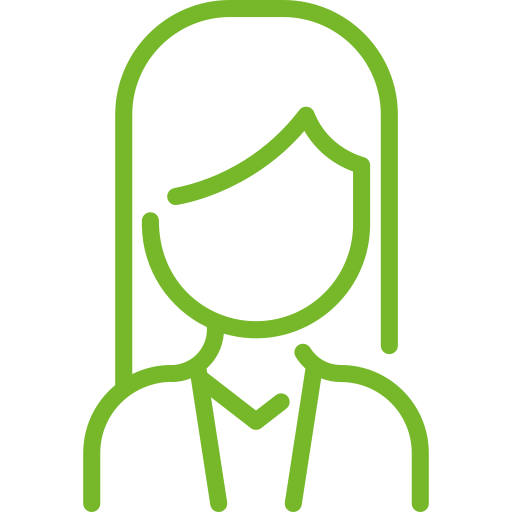 Na obrazku widnieje ciemno-zielona ikona centrum. Awatar przedstawia zarys popiersia sylwetki kobiety. Tło ikony jest drobną szachownicą w biało-szarym kolorze.