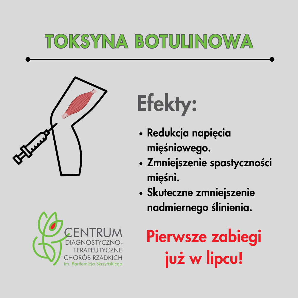 Informacja o efektach nowego zabiegu - ostrzykiwania toksyną botulinową we Wrocławiu (Centrum Diagnostyczno-Terapeutycznym Chorób Rzadkich)